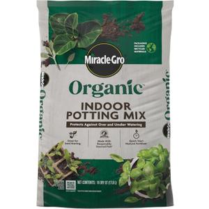 Miracle-Gro Organic Indoor Potting Mix - Protects Against Over and Under Watering, Planting Soil for Indoor Container Plants, Houseplants and Starter Plants, OMRI Listed, 16 qt.