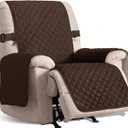 HOMERILLA Recliner Chair Covers Reversible Cover Washable for Large Recliner with Adjustable Straps Protector for Pets (Recliner 30", Chocolate/Beige)