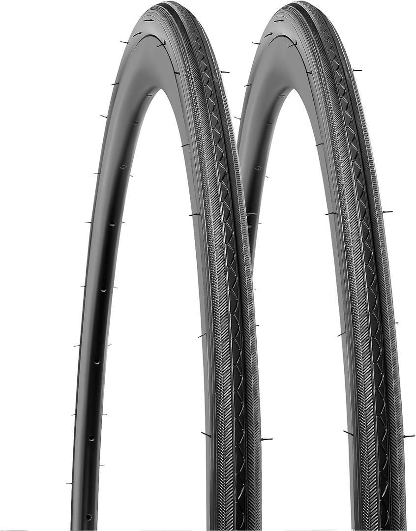 YUNSCM 2-PCS 700C Road Bike Tires 700x25C 25-622 Compatible with 700 x 25C 700x26C Bike Bicycle Tires (Y-907)