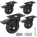 Apllamo 4" Casters Set of 4 4 Heavy Duty Quiet Casters, Max Load 22000LBS. Suitable to do Soft Wheels for cart Caster Wheels Glide Quietly and Protect The Floor, casters Set of 4 Heavy Duty