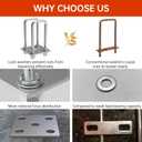 Square U-Bolt Kit for Boat Trailer Mounting Axle Leaf Springs Zinc(4 U-Bolt + 2 Plate), Heavy Duty Square U-Bolts with Nuts and Frame Plate for Trailer Automobiles Trailer, 2" W x 5" L