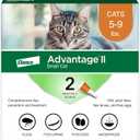 Advantage II Small Cat Vet-Recommended Flea Treatment & Prevention | Cats 5-9 lbs. | 2-Month Supply