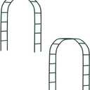 Newsmarts 2PCS 7.9Ft Metal Garden Arch Army Green Garden Arbor for Various Climbing Plant Roses Vines Bridal Party Decoration