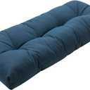 Magpie Fabrics Indoor Outdoor Bench Cushion 45"x18", Non-Slip Tufted Long Seat Pads, Patio Loveseat Cushion for Window, Garden, Swing, Settee - Navy