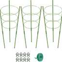 KLS 3 Pack Tomato Cage for Pots Plant Support, Upgrade 36 Inches Tomato Cages for Garden, Pepper Cage Trellis Kit with Plant Tie and Clips (36")