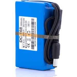 DC 12V Rechargeable 1800mah 2A (24W) Lithium ion Battery Pack for Bluethooth,CCTV Camera Led Light Strip and More,Backup with Charger (Blue)