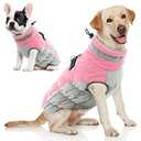 AOFITEE Dog Coat, Warm Dog Jacket, Reflective Winter Coats for Medium Dogs, Turtleneck Dogs Winter Jacket with Harness Built in, Waterproof Windproof Pet Fleece Vest Puffer Jacket, Pink, Size: M