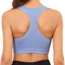 Black Sports Bras Workout Tank for Women Yoga Gym Top with Built Bra Woman Seamless Crop Fitness Racerback Bra Top (Blue, M)