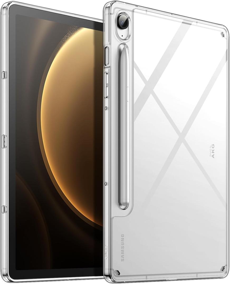 JETech Clear Case for Samsung Galaxy Tab S10 Lite / S10 FE / S9 FE 10.9-Inch, Anti-Yellowing Transparent Shockproof Slim Tablet Cover with Hard PC Back and Soft TPU Bumper (Clear)