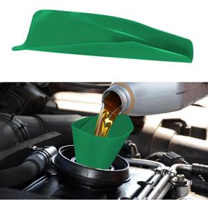 2 x Flexible Oil Funnel Reusable, Funnels for Automotive Use, Foldable Draining Tool Spill-Free, Car Accessories Multi-Purpose Rubber Oil Change Filter for Lawnmower, Truck, Motorcycle (Green)