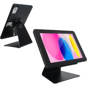 Desktop Anti-Theft Security Stand Holder for 2025 iPad 11" (A16) 11th/ 2022 iPad 10.9" 10th Gen.,with Lock and Key,Flip &360Rotating Horizontal or Vertical Design(Black)