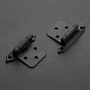Ravinte 10 Pack (5 Pairs) 1/2" Overlay Cabinet Hinges, Self-Closing Semi-Concealed Face Mount, Matte Black Decorative Hardware with Door Bumpers for Kitchen & Cupboard Doors