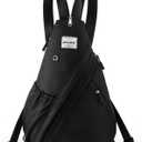 Women's Crossbody Rope Sling Bag - Convertible Chest Bag & Casual Daypack, Water-Resistant Backpack for Travel, Cycling, Hiking, Black