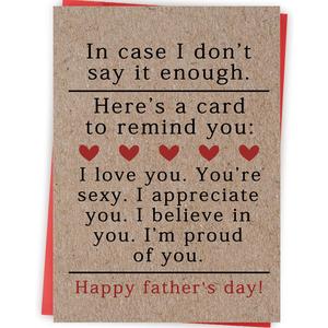 4 x Sweet Fathers Day Cards Gifts for Boyfriend Husband, Happy Father's Day Cards Gifts from Wife Girlfriend, Wonderful Father's Day Card to My Favorite Father, Love Card