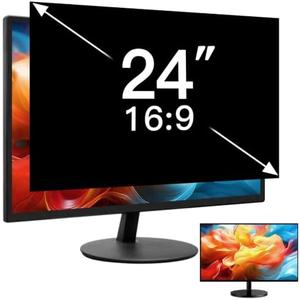 ANTOGOO V 24 Inch Monitor Privacy Screen | 24in 16:9 Filter, Anti-Spy Protection, Eye Comfort Anti Glare Computer Screen Cover, Removable Anti-Scratch Privacy Shield
