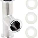1.5" Tri Clamp Tee 38mm Pipe OD 3-Way Stainless Steel 304 Sanitary Fitting Fit 50.5mm Ferrule