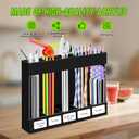 Acrylic Straw Holder for Cabinet Door,Straw Holder Dispenser With 8pcs Double Sided Adhesive Tape,Cabinet Straw Holders Organizer for Counter,Straws Organizer Storage for Kitchen Cupboard(Black)