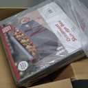 ZOBER Large Christmas Ornament Storage Box - Stores 128 3" Ornaments, With Dividers - Ornament Organizer Storage Box, Durable Christmas Containers Holder - Extra Pockets, Dual Zipper - Gray