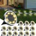INCX Solar Ground Lights,16 Pack Solar Lights Outdoor Waterproof, Solar Garden Lights Landscape Lighting for Patio Pathway Lawn Yard Deck Driveway Walkway, Warm White