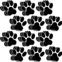 Junkin 60 Pcs Mini Paw Prints Cutouts Accents Bulletin Board Patrol Table Decorations Wall Decal Poster for Kids Educational School Home Party Supplies(Black)