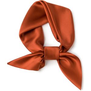 SHIROUYU 100% Mulberry Silk Scarf 26.5'', Lightweight Solid Color Square Neckerchief, Soft Satin Hair Scarf with Gift Wrap