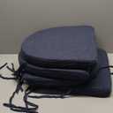 Chair Cushions for Dining Chairs with Ties and Removable Cover, Dining Kitchen Chair Pads with Non-Slip Bottom, High-Resilience Indoor Seat Cushions, 16'' x 16'' x 2'', Set of 4, Navy