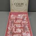 Vintage Art Deco Coupe Glasses | Set of 4 | 7 oz Classic Cocktail Glassware for Champagne, Martini, Manhattan, Cosmopolitan, Sidecar | Crystal Speakeasy Style Saucer Goblets with Stems