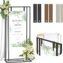 Wedding Welcome Sign Stand, 66H Adjustable Heavy Duty Easel Stand for Sign with Leather Straps, Welcome to Our Wedding Sign Holder, Metal Display Stand Easels for Signs, Posters (Black)