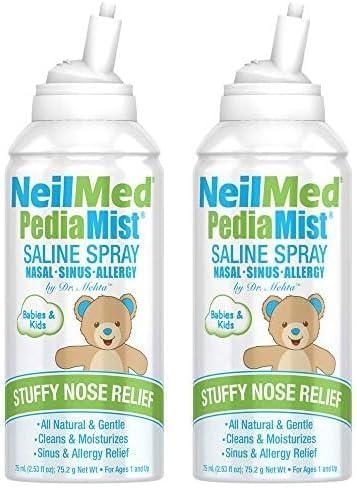 NeilMed Pediamist Pediatric Saline Spray, 2.53 Fl. Oz (Pack of 4) - Packaging May Vary