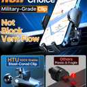 2026 Ultimate BestTrue Military-Grade & Safety CertCar Phone Holder HTUUpgraded 360 Rotation & 100+LBS Strongest Suction5-in-1 Truck Windshield Dashboard Vent Mount Stand for iPhone Android, Black
