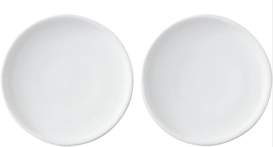 6 inch Matte Wihte Ceramic Plant Saucer (2 Pack)-Ceramic Drainage Tray for Plant Pot (White)