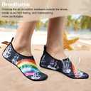 Water Shoes for Womens Mens Barefoot Aqua Yoga Socks for Pool Beach Surf Walking Water Park Boating Sports Water Shoes (4-5 Women/3-4 Men, Black Rainbow)