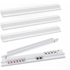 20 Inch Wooden Mahjong Racks with Pushers, Strong Magnets, White