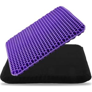 Ergonomic Gel Seat Cushion for Long Sitting, Tailbone and Coccyx Pain Relief, Office Chair Comfort, Wheelchair Pad, Chair Cushion for Back Support, Comfort Wheelchair Seat Cushions (Light Purple)