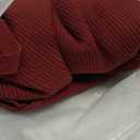 OUGES Womens Soft Cotton Blend Maternity Sweater Wrap V Neck Long Sleeve V Back Fall Shirts Pregnancy Outfits with Belt (Small, Wine Red)