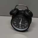 Peakeep 4 Inches Twin Bell Loud Alarm Clock for Heavy Sleepers, Backlight, Battery Operated Old Fashioned Alarm Clock for Bedrooms (3D-Dial, Black)