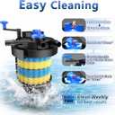 Three seconds Bio Pressure Pond Filter with 13W Cleaning Light, 1840GPH/7000L Koi Pond Filter, Pond Filters for Outdoor Ponds Ornamental Pond up to 2000 Gallons or Fish Pond up to 1000 Gallons