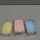 Honeydak 3 Pcs Mini Plastic Suitcase False Eyelashes Tray Luggage Trolley Candy Box Clear Suitcase Packaging Case Party Favor Box for Jewelry Cosmetic Hairpins Storage (Pastel Color,7 x 3.7 x 2 Inch)