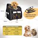 Dog Bike Basket, Foldable Pet Bike Carrier Backpack with Safety Strap, Waterproof Pet Bike Basket Suitable for Small Cats Kitten Puppy Dogs New Black