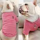 Matching Dog and Owner Clothes,Striped Dog Shirts for Small Medium Large Dogs Cats,Mama and Pet Shirts are Sold Separately(for Pets,Pet-Pink,Pet M-Bust 15.7")