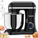 SAMSAIMO 3-IN-1 Electric Stand Mixer, 10-Speed With Pulse Button, Attachments include 6.5QT Bowl, Dough Hook, Beater, Whisk for Most Home Cooks (Onyx Black)