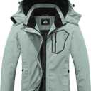 Women's Ski Coat Waterproof Jacket Hooded Windproof Outerwear | Detachable Hood, Multi-Pocket Design, Waterproof, Windproof Fleece Lined Winter Jacket For Snowboarding (M)