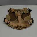 rabbitgoo Tactical Dog Harness for Large, Heavy Duty Pet Harness with Handle, No-Pull Service Vest Large Breed, Adjustable Military Dog Vest for Training Hunting Walking, Brown, L