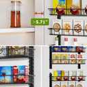 Churboro Over the Door Pantry Organizer Rack with 12 Adjustable Baskets, 12 Tiers Dual-use Spice Rack- Hanging or Wall Mount Spice Rack, Pantry Door Organizer, Black