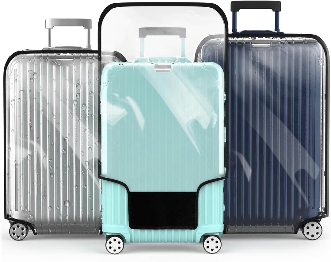 Suitcase Covers For Luggage, 24 Inch Clear PVC Luggage Covers Protector Full Thicken Transparent Waterproof Suitcase Sleeve With Large Velcro for 24" Wheeled Suitcases