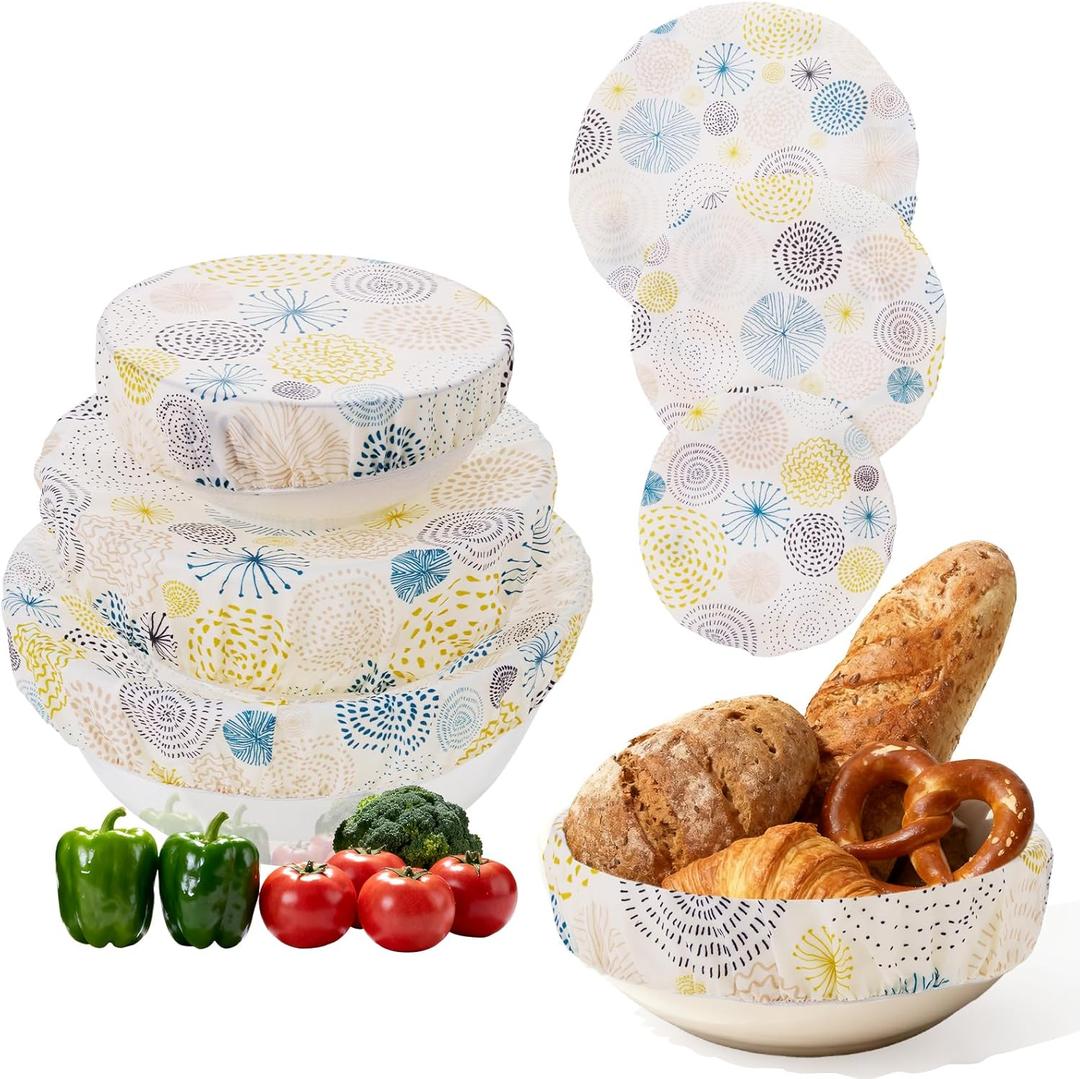 Reusable Bowl Covers for Bread Proofing 100% Organic Cotton Food Storage Covers, Breathable & Washable Dough Covers, Eco-Friendly Alternative to Plastic & Beeswax Wraps