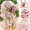 4 PCS Acrylic Hair Claw Clips for Women - Large Strong Hold Claw Clips Cute Non-slip Hair Clips for Thick Thin Hair (Big Cherry)