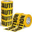 4 Pack Oleitodh Yellow Caution Tape Bulk Pack, 3in x 6000ft, Waterproof Safety Tape Roll for Construction, Hazardous Areas, Halloween Decor