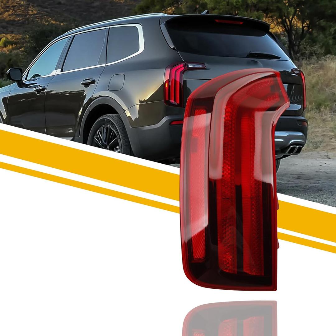 Dasbecan Halogen Tail light Assembly Compatible With 2020-2022 Kia Telluride S/LX Left Driver Side Taillight Rear Lamp Replace# KI2804160 92401-S9000