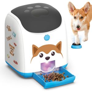 Dog Puzzle Feeder Toy Remote Control Automatic Treat Dispenser with Light, Interactive IQ Training Slow Feeder, Large Capacity for All Dog Breeds